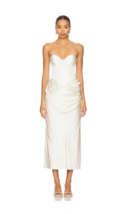 Lpa Ilaria Corset Midi Dress In White