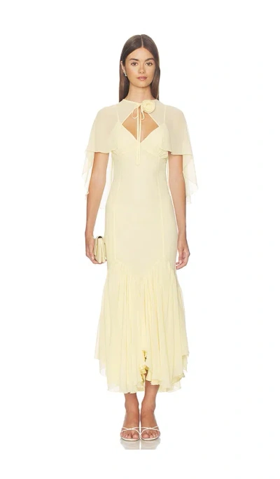 Lpa Ilaria Midi Dress In Butter Yellow