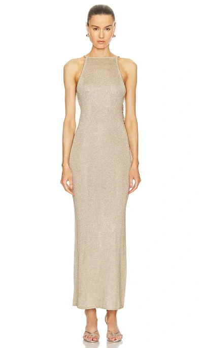 Lpa Josi Maxi Dress In Sand & Silver