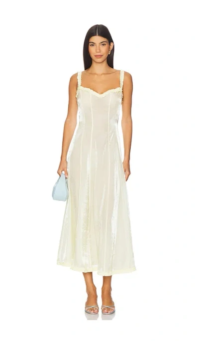 Lpa Kate Midi Dress In Butter Yellow