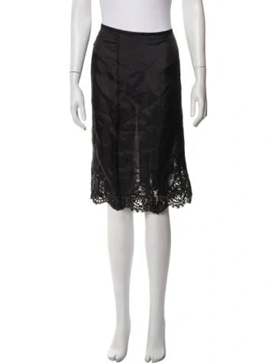 Pre-owned Lpa Lace Pattern Midi Length Skirt In Black