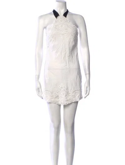 Pre-owned Lpa Lace Pattern Mini Dress In Neutrals