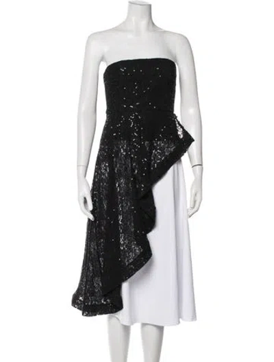 Pre-owned Lpa Lace Pattern Strapless Top In Black