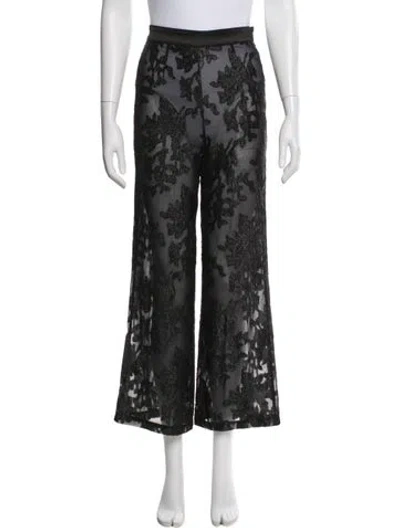 Pre-owned Lpa Lace Pattern Wide Leg Pants In Black