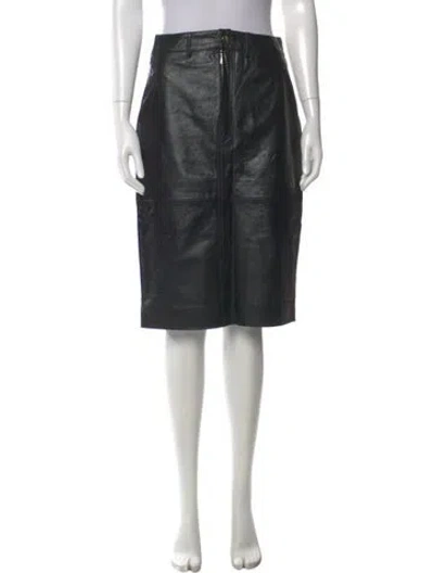 Pre-owned Lpa Leather Knee-length Skirt In Black