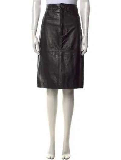 Pre-owned Lpa Leather Knee-length Skirt In Black