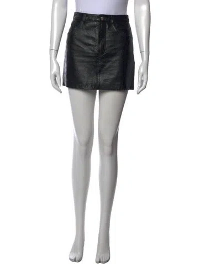 Pre-owned Lpa Leather Mini Skirt In Black