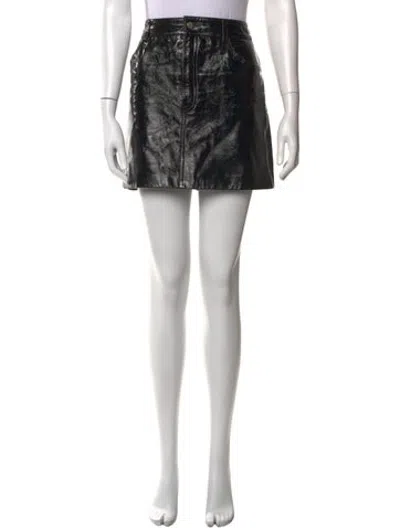 Pre-owned Lpa Leather Mini Skirt In Black
