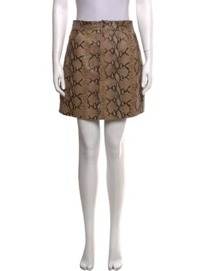 Pre-owned Lpa Leather Mini Skirt In Brown