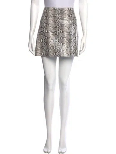Pre-owned Lpa Leather Mini Skirt In Neutral