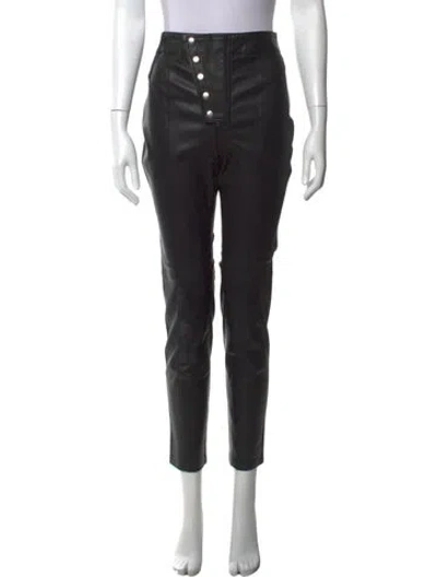 Pre-owned Lpa Leather Straight Leg Pants In Black