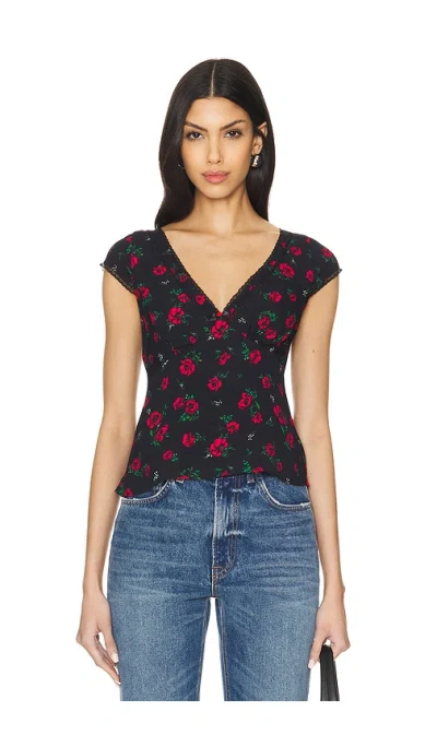 Lpa Lina Top In Black & Red