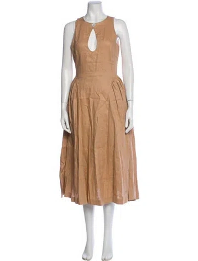 Pre-owned Lpa Linen Long Dress In Neutral
