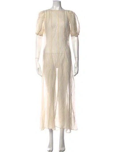 Pre-owned Lpa Linen Long Dress In Neutrals