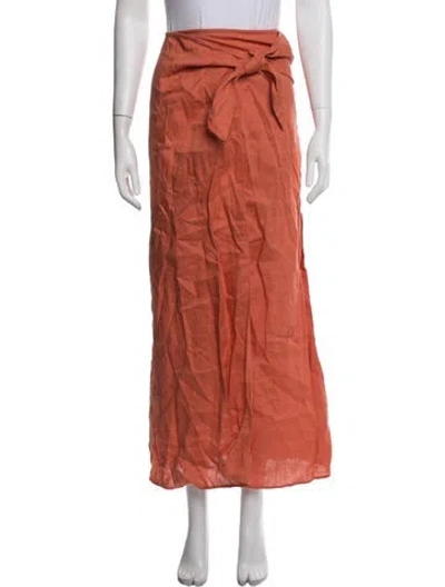 Pre-owned Lpa Linen Midi Length Skirt In Orange