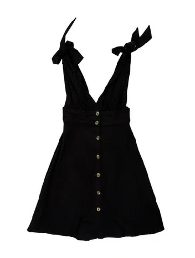 Pre-owned Lpa Linen Mini Dress In Black