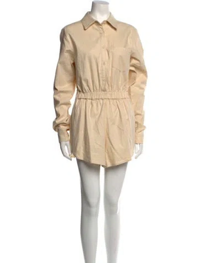 Pre-owned Lpa Linen Romper In Neutral