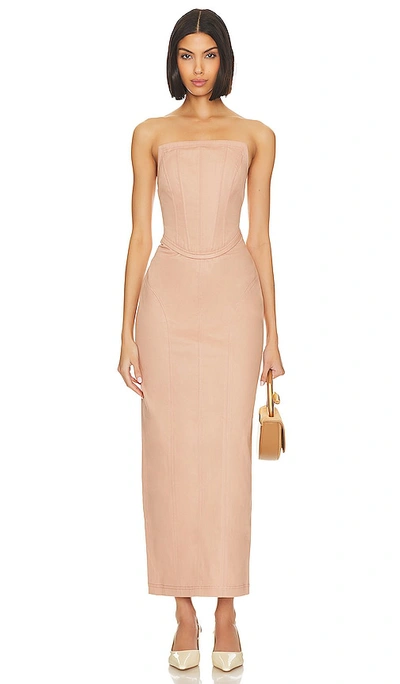 Lpa Livia Corset Maxi Dress In Dusty Rose