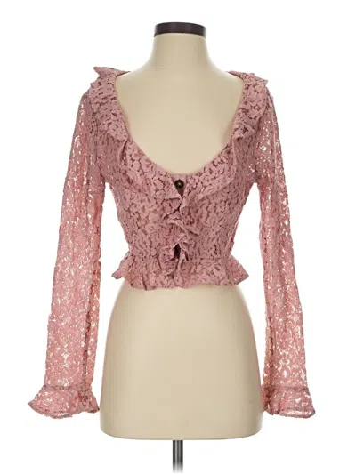 Pre-owned Lpa Long Sleeve Blouse In Pink
