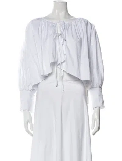 Pre-owned Lpa Long Sleeve Blouse In White