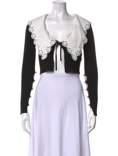 Pre-owned Lpa Long Sleeve Crop Top In Black
