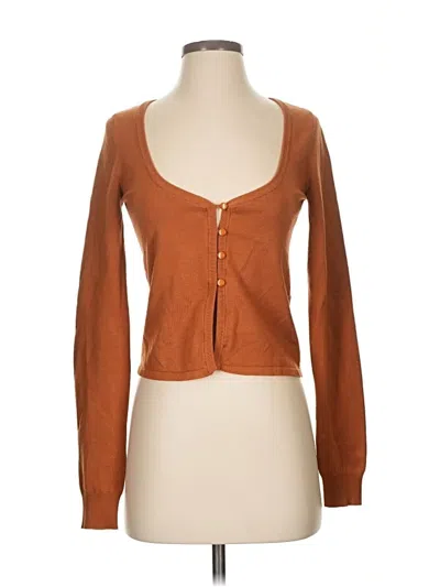 Pre-owned Lpa Long Sleeve Top Brown Sweetheart Neckline Tops
