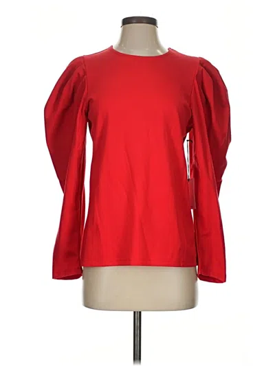 Lpa Long Sleeve Top Red Crew Neck Tops