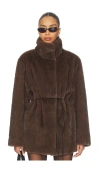 Lpa Maria Faux Fur Coat In Multi