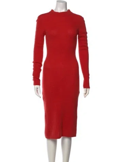 Pre-owned Lpa Merino Wool Midi Length Dress In Orange
