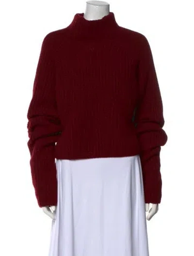 Pre-owned Lpa Merino Wool Turtleneck Sweater In Red