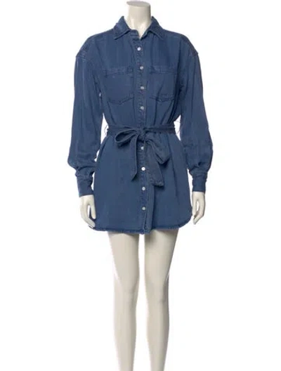 Pre-owned Lpa Mini Dress In Blue