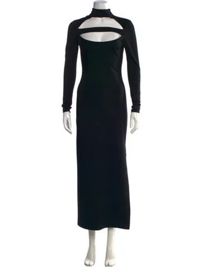 Pre-owned Lpa Mock Neck Long Dress In Black