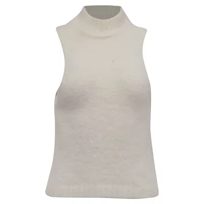 Pre-owned Lpa Mock Neck Sleeveless Top In White Nylon
