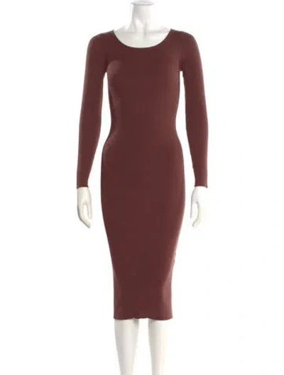 Pre-owned Lpa Nylon Midi Length Dress In Brown