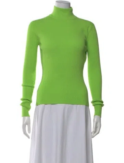 Pre-owned Lpa Nylon Turtleneck Sweater In Green