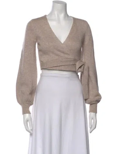 Pre-owned Lpa Nylon V-neck Sweater In Neutral