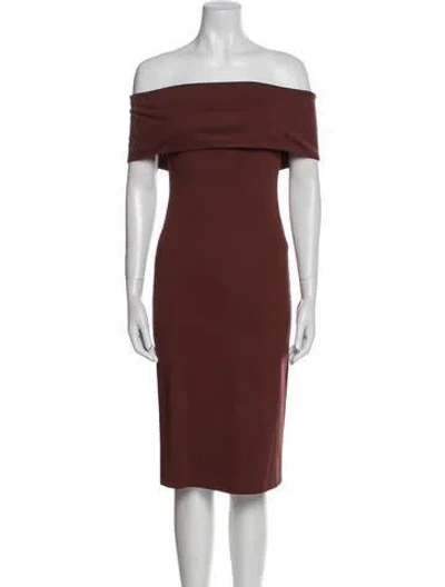 Pre-owned Lpa Off-the-shoulder Knee-length Dress In Pink