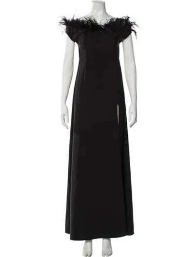 Pre-owned Lpa Off-the-shoulder Long Dress In Black