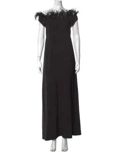 Pre-owned Lpa Off-the-shoulder Long Dress In Black