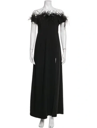 Pre-owned Lpa Off-the-shoulder Long Dress In Black