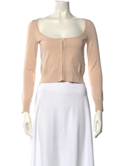 Pre-owned Lpa Off-the-shoulder Long Sleeve Crop Top In Neutral