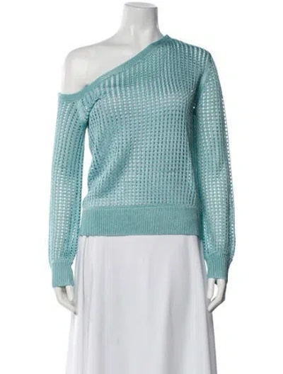 Pre-owned Lpa Off-the-shoulder Long Sleeve Top In Blue