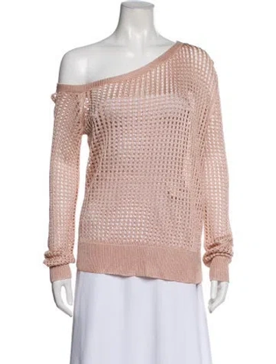 Pre-owned Lpa Off-the-shoulder Long Sleeve Top In Neutral
