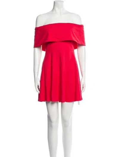 Pre-owned Lpa Off-the-shoulder Mini Dress In Red