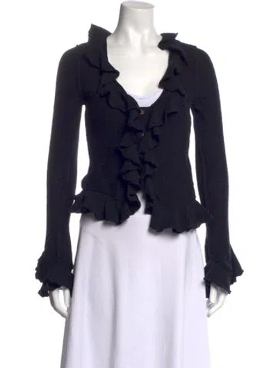 Pre-owned Lpa Open Front Sweater In Black