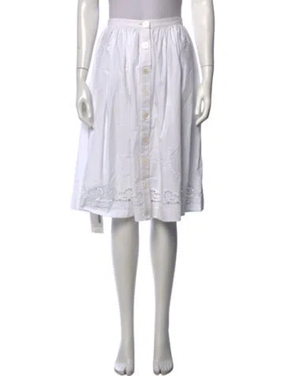 Pre-owned Lpa Patterned Midi Length Skirt In White