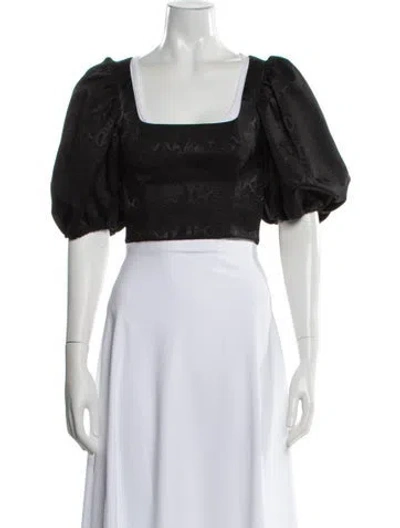 Pre-owned Lpa Patterned Square Neckline Top In White