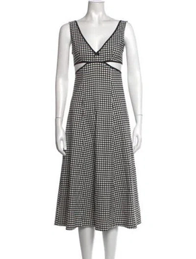 Pre-owned Lpa Plaid Print Midi Length Dress W/ Tags In Multicolor
