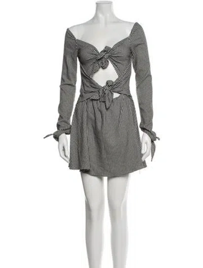 Pre-owned Lpa Plaid Print Mini Dress In Black