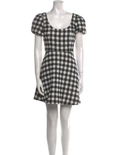 Pre-owned Lpa Plaid Print Mini Dress In Black